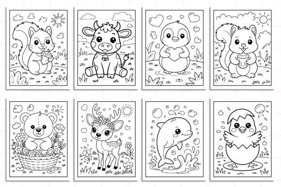 cute baby animals coloring pages kdp graphics 133797997 3 580x386